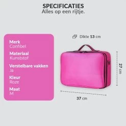 Cosmetica Koffer - Make-up Koffer Met Verstelbare Vakken - Visagie En Nagelstyliste Beauty Koffer - 37x27x13CM - Roze -Cosmetic Verkoop 1200x1200 1582