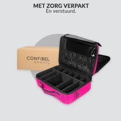 Cosmetica Koffer - Make-up Koffer Met Verstelbare Vakken - Visagie En Nagelstyliste Beauty Koffer - 37x27x13CM - Roze -Cosmetic Verkoop 1200x1200 1584
