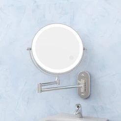 360° Draaibaar LED Scheerspiegel Met 5X Vergroting - 3 Lichtstanden - Dimstanden - Badkamerspiegel Met Natuurlijk Licht - Make-up Spiegel - Draadloos - Werkt Op Batterijen -Cosmetic Verkoop 1200x1200 1591