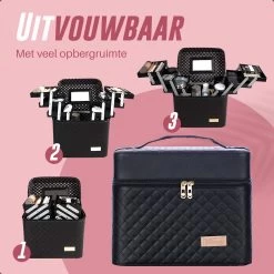 Make Up Koffer En Organizer - Beautycase Met Spiegel - Dames - Cosmetica En Visagie - Zwart 15 Make Up Koffer En Organizer - Beautycase Met Spiegel - Dames - Cosmetica En Visagie - Zwart -Cosmetic Verkoop 1200x1200 1629