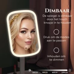 HighHome - Make Up Spiegel Met Led Verlichting - Inclusief 10x Spiegel - 3 Warmtes - 360 °C Draaibaar -Cosmetic Verkoop 1200x1200 1710