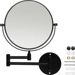 LYVION Make-up Spiegel - Scheerspiegel - Vergrootspiegel - 2 Spiegels - Voor Aan De Wand - Uitklapbaar - Verstelbaar - Cosmeticaspiegel - Dubbelzijdig - RVS - Zwart -Cosmetic Verkoop 1200x1200 1728