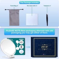 5 Inch, 20x Vergrotende Spiegel, Tweezijdige Spiegel, 20X/1x Vergroting, Opvouwbare Make-upspiegel Met Handheld/standaard, Gebruik Voor Make-up Toepassing, Pincet, En Mee-eter/smetverwijdering. (zilver) -Cosmetic Verkoop 1200x1200 1758