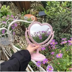 Kawaii Roze Makeup Spiegel - Hart Spiegel - Dubbelzijdig - Makeup Mirror -Cosmetic Verkoop 1200x1200 1763