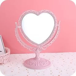 Kawaii Roze Makeup Spiegel - Hart Spiegel - Dubbelzijdig - Makeup Mirror -Cosmetic Verkoop 1200x1200 1764