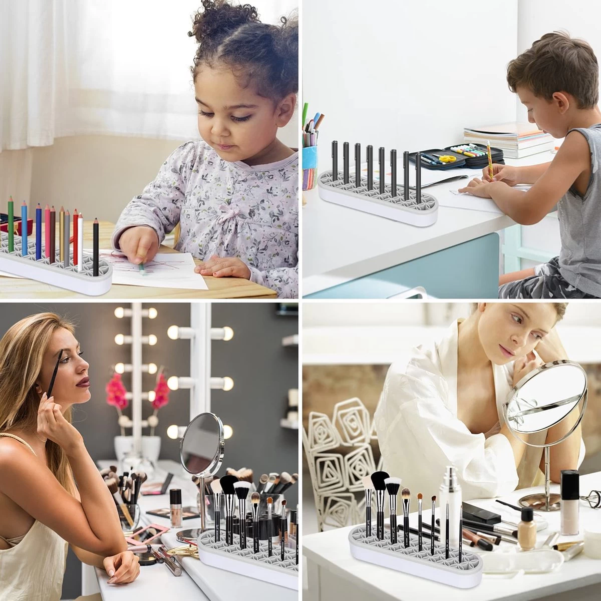 Make Up Organizer - Grijs - Make Up Holder - Kwasten Organizer - Make Up Houder - Nagellak/Lipstick Organizer - Lippenstift Houder - Siliconen 8 Make Up Organizer - Grijs - Make Up Holder - Kwasten Organizer - Make Up Houder - Nagellak/Lipstick Organizer - Lippenstift Houder - Siliconen - Afbeelding 6