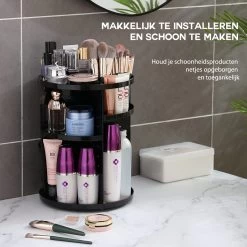 ESSIBLE Make-Up Organizer - 360° Roterend - Opbergbox - Opbergdoos Cosmetica - Sieradendoos - Nagellak - Lippenstift - Zwart -Cosmetic Verkoop 1200x1200 1772