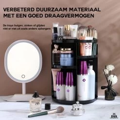 ESSIBLE Make-Up Organizer - 360° Roterend - Opbergbox - Opbergdoos Cosmetica - Sieradendoos - Nagellak - Lippenstift - Zwart -Cosmetic Verkoop 1200x1200 1774