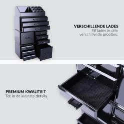Confibel XXL Acryl Make-up Cosmetica Organizer - Verstelbare Lades - Sieraden/Make-up/Cosmetica Organizer - 11 Compartimenten - Zwart 25 Confibel XXL Acryl Make-up Cosmetica Organizer - Verstelbare Lades - Sieraden/Make-up/Cosmetica Organizer - 11 Compartimenten - Zwart -Cosmetic Verkoop 1200x1200 1782