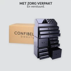 Confibel XXL Acryl Make-up Cosmetica Organizer - Verstelbare Lades - Sieraden/Make-up/Cosmetica Organizer - 11 Compartimenten - Zwart 26 Confibel XXL Acryl Make-up Cosmetica Organizer - Verstelbare Lades - Sieraden/Make-up/Cosmetica Organizer - 11 Compartimenten - Zwart -Cosmetic Verkoop 1200x1200 1783