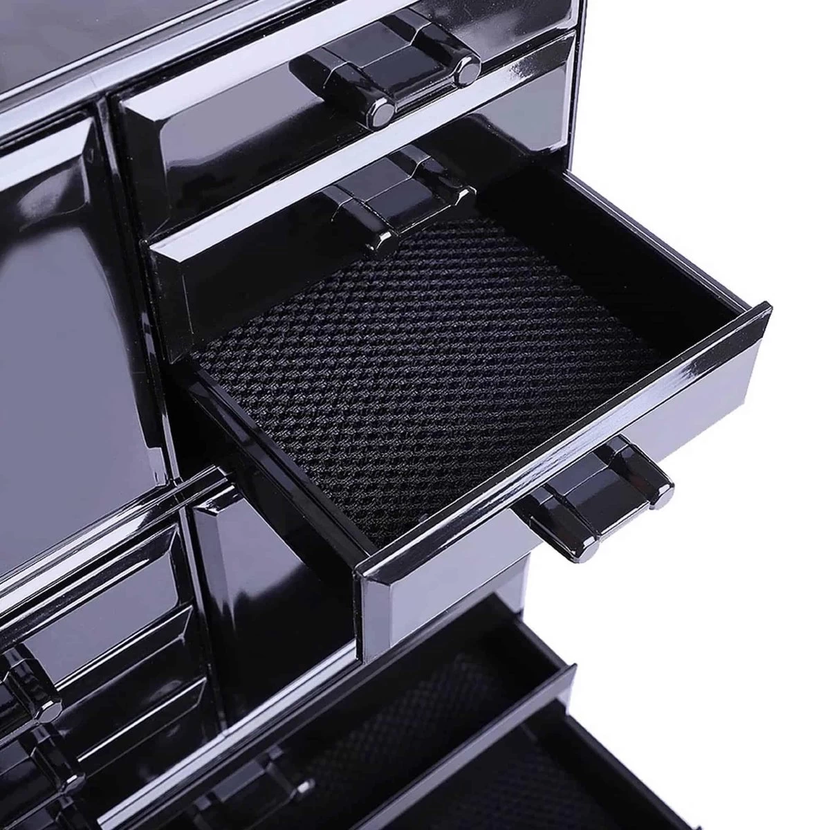 Confibel XXL Acryl Make-up Cosmetica Organizer - Verstelbare Lades - Sieraden/Make-up/Cosmetica Organizer - 11 Compartimenten - Zwart 14 Confibel XXL Acryl Make-up Cosmetica Organizer - Verstelbare Lades - Sieraden/Make-up/Cosmetica Organizer - 11 Compartimenten - Zwart - Afbeelding 12