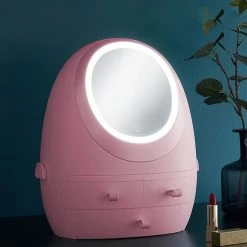 Make Up Organizer Met Make Up Spiegel En Led Verlichting | Usb Opladen Make-Up Tool Organizer Cosmetische Opbergdoos Draagbare Lade Led Spiegel Make-Up Tool Kits Opbergrek Maquillage | Make Up Spiegel Met Verlichting | Make Up Organizer Lades - Roze -Cosmetic Verkoop 1200x1200 1799