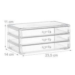 Relaxdays Make-up Organizer Klein - Stapelbaar - Sieradendoosje - Cosmetica - Opbergbox - Doorzichtig -Cosmetic Verkoop 1200x1200 1811