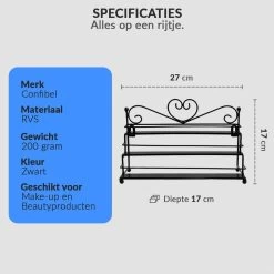 Confibel Nagellak Organizer - Nagellak Flesjes Houder - Essentiële Oliën Organizer - Rek Voor Flesjes - Wanddecoratie - Zwart -Cosmetic Verkoop 1200x1200 1836