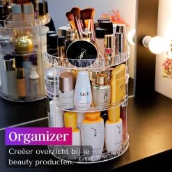 LuZana Make-Up Organizer - Beauty Organizer Voor Make Up - 360° Roterend - Opbergbox - Opbergdoos Cosmetica - Sieradendoos - Nagellak - Lippenstift - Transparant - Cadeautje Voor Vrouw -Cosmetic Verkoop 1200x1200 1840