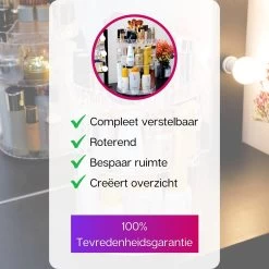 LuZana Make-Up Organizer - Beauty Organizer Voor Make Up - 360° Roterend - Opbergbox - Opbergdoos Cosmetica - Sieradendoos - Nagellak - Lippenstift - Transparant - Cadeautje Voor Vrouw -Cosmetic Verkoop 1200x1200 1841