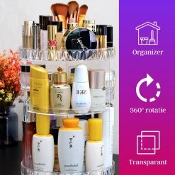 LuZana Make-Up Organizer - Beauty Organizer Voor Make Up - 360° Roterend - Opbergbox - Opbergdoos Cosmetica - Sieradendoos - Nagellak - Lippenstift - Transparant - Cadeautje Voor Vrouw -Cosmetic Verkoop 1200x1200 1842