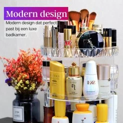 LuZana Make-Up Organizer - Beauty Organizer Voor Make Up - 360° Roterend - Opbergbox - Opbergdoos Cosmetica - Sieradendoos - Nagellak - Lippenstift - Transparant - Cadeautje Voor Vrouw -Cosmetic Verkoop 1200x1200 1843