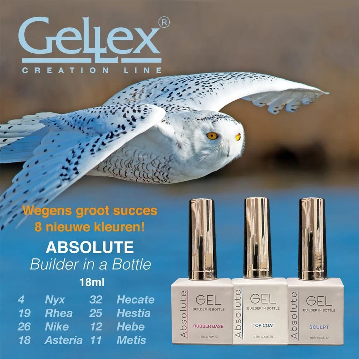 Gellex - SET Absolute Builder Gel In A Bottle #4 "Nyx" - Starterspakket 3x18ml- Gel Nagellakset 3 Gellex - SET Absolute Builder Gel In A Bottle #4 "Nyx" - Starterspakket 3x18ml- Gel Nagellakset