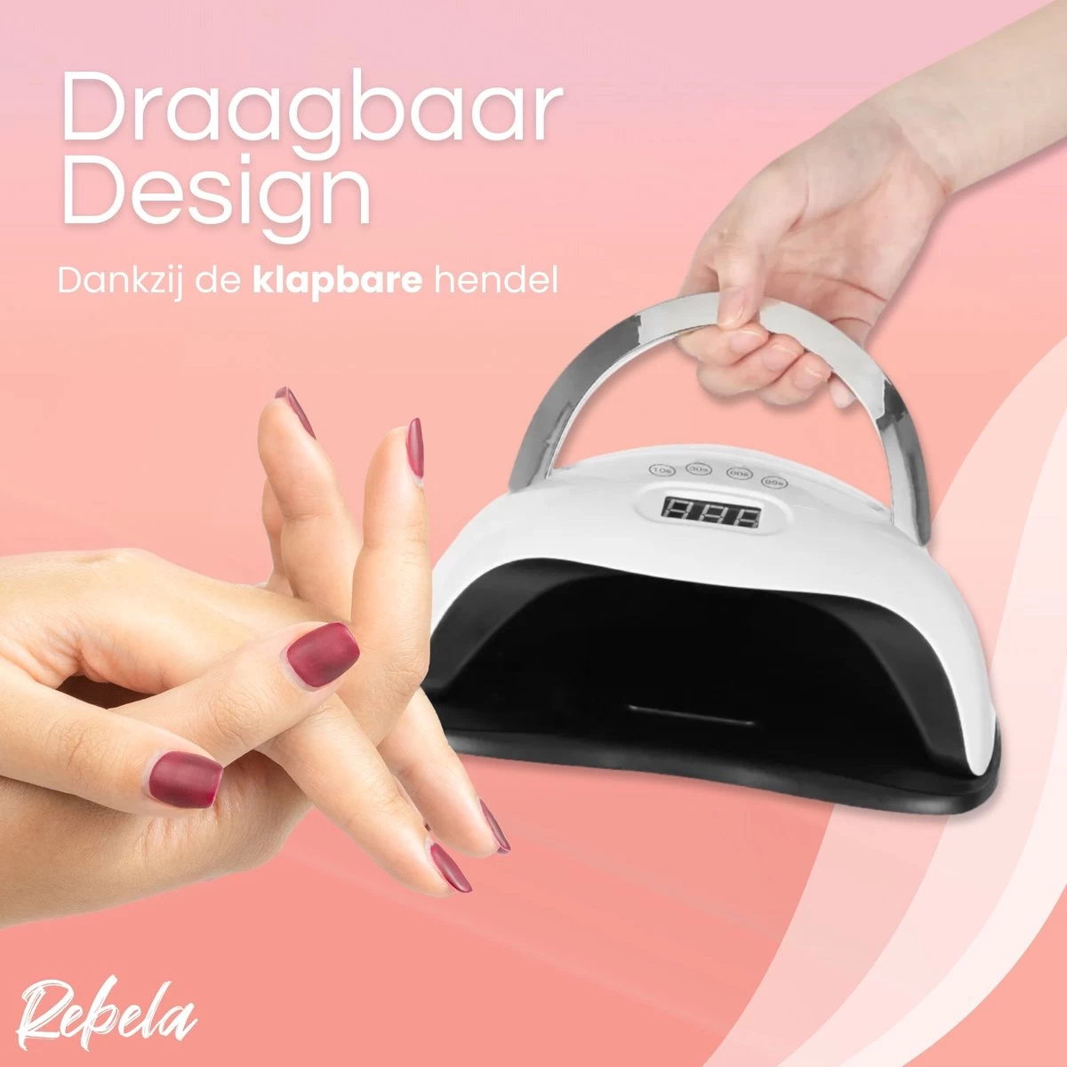 Rebela | Nageldroger | Gelnagels | GEL UV LED Nail Lamp 168w | UV Lamp Gelnagels | Led Nagellamp | Nageldroger | Wit 5 Rebela | Nageldroger | Gelnagels | GEL UV LED Nail Lamp 168w | UV Lamp Gelnagels | Led Nagellamp | Nageldroger | Wit - Afbeelding 3