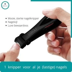 Obioli ™ Nagelknipper Set - Luxe Cadeau Doos Voor Mannen En Vrouwen - Nageltang - Nagelschaar - Kalknagels - Teennagel - Met Nagelvijl - Zwart - Groot - Gift Box -Cosmetic Verkoop 1200x1200 425