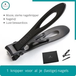 Obioli ™ Nagelknipper Set - Luxe Cadeau Doos Voor Mannen En Vrouwen - Nageltang - Nagelschaar - Kalknagels - Teennagel - Met Nagelvijl - Zwart - Groot - Gift Box -Cosmetic Verkoop 1200x1200 426