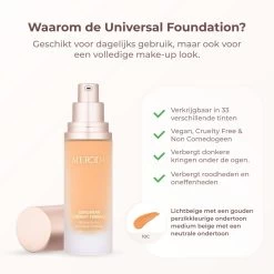 Meroda Universal Foundation - 9C | Lichtbeige Met Een Gouden Perzikkleurige Ondertoon Licht Tot Medium Beige Met Een Goude Ondertoon - 30ml -Cosmetic Verkoop 1200x1200 475