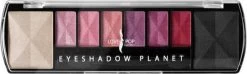 Lovely Pop Cosmetics - Oogschaduw Palette - Planet Mars - Met Lange Applicator - 8 Kleuren: Wit / Roze / Lila / Mat Fel Roze / Zwart - 1 Doosje Met 9 Gram Inhoud - Afmeting Doosje: 14,7 X 4,4 Centimeter