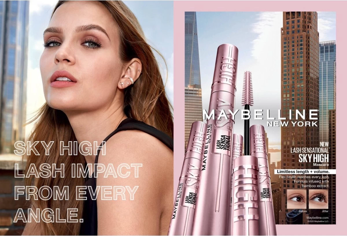 3x Maybelline Lash Sensational Sky High Mascara Very Black - Zwart 7 3x Maybelline Lash Sensational Sky High Mascara Very Black - Zwart - Afbeelding 5