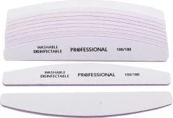 Merkloos 5 Stuks Nagelvijl Zebra Vijl Moon 100/180 Grit - Grof / Zachte Vijl - Hoge Kwaliteit - Professionele - Nagelvijlen - Maan - Gelnagels - Nagelverzorging - Banaan - Acrylnagels - Moonvijl - Shellac - High Quality - Kunstnagels - Manicure