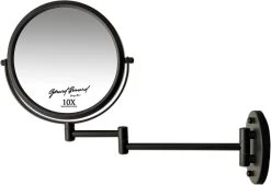 Make-up Wandspiegel Knikarm Mat Zwart - 10x Vergroting 20cmØ