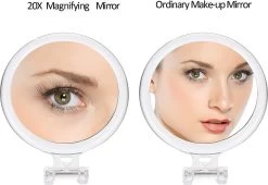 5 Inch, 20x Vergrotende Spiegel, Tweezijdige Spiegel, 20X/1x Vergroting, Opvouwbare Make-upspiegel Met Handheld/standaard, Gebruik Voor Make-up Toepassing, Pincet, En Mee-eter/smetverwijdering. (zilver) -Cosmetic Verkoop 1200x828 3