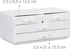 A&K 2in1 Make-up Organizer - 4 Lades Cosmetica Opbergdoos - Kaptafel - Wit 17 A&K 2in1 Make-up Organizer - 4 Lades Cosmetica Opbergdoos - Kaptafel - Wit -Cosmetic Verkoop 1200x839 4