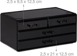 Relaxdays Make-up Organizer - Tweedelig - Cosmetica Opbergdoos + Lippenstift Houder - Zwart -Cosmetic Verkoop 1200x877 1