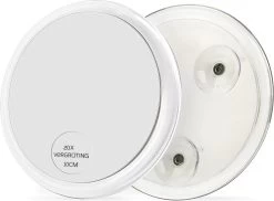 20x Vergrotende Spiegel | Met Zuignappen| Make- Up Spiegel | Close- Up Spiegel | Supervergroting | 12.5cm Diameter | Transparant