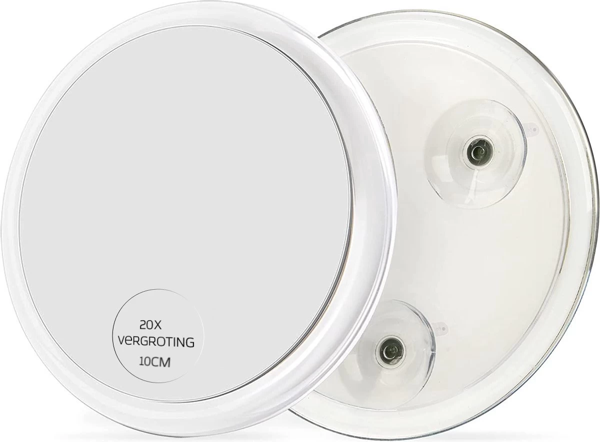 20x Vergrotende Spiegel | Met Zuignappen| Make- Up Spiegel | Close- Up Spiegel | Supervergroting | 12.5cm Diameter | Transparant 3 20x Vergrotende Spiegel | Met Zuignappen| Make- Up Spiegel | Close- Up Spiegel | Supervergroting | 12.5cm Diameter | Transparant