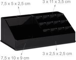 Relaxdays Make-up Organizer - Tweedelig - Cosmetica Opbergdoos + Lippenstift Houder - Zwart -Cosmetic Verkoop 1200x941 2
