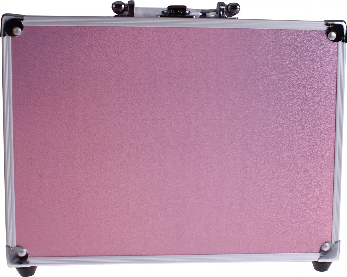 Make Up Koffer Glanzend Roze 4 Make Up Koffer Glanzend Roze - Afbeelding 2