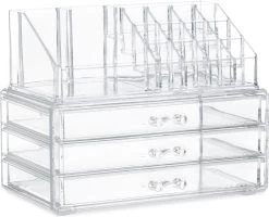 Relaxdays Make-up Organizer Klein - Stapelbaar - Sieradendoosje - Cosmetica - Opbergbox - Doorzichtig -Cosmetic Verkoop 1200x971 4