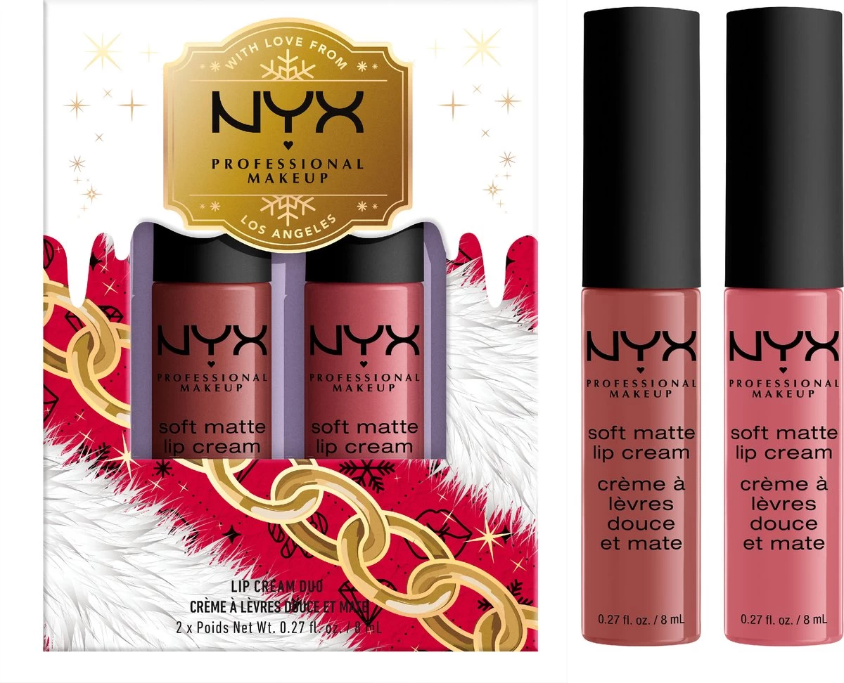 NYX Professional Makeup - Holidays 2022 Mrs Claus - Soft Matte Lip Cream Duo 02 - Roze 5 NYX Professional Makeup - Holidays 2022 Mrs Claus - Soft Matte Lip Cream Duo 02 - Roze - Afbeelding 3