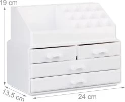 A&K 2in1 Make-up Organizer - 4 Lades Cosmetica Opbergdoos - Kaptafel - Wit 18 A&K 2in1 Make-up Organizer - 4 Lades Cosmetica Opbergdoos - Kaptafel - Wit -Cosmetic Verkoop 1200x975 1