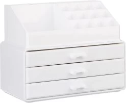 Relaxdays Make-up Organizer Klein - Stapelbaar - Sieradendoosje - Cosmetica - Opbergbox - Wit -Cosmetic Verkoop 1200x981 5