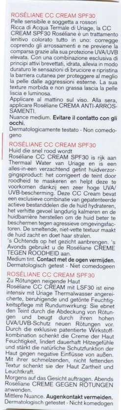 Uriage Roséliane Cc Crème Spf30 -Cosmetic Verkoop 356x1200 3