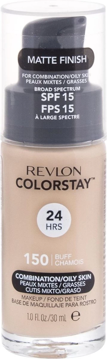 Revlon Colorstay Foundation With Pump Oily Skin - 150 Buff 5 Revlon Colorstay Foundation With Pump Oily Skin - 150 Buff - Afbeelding 3