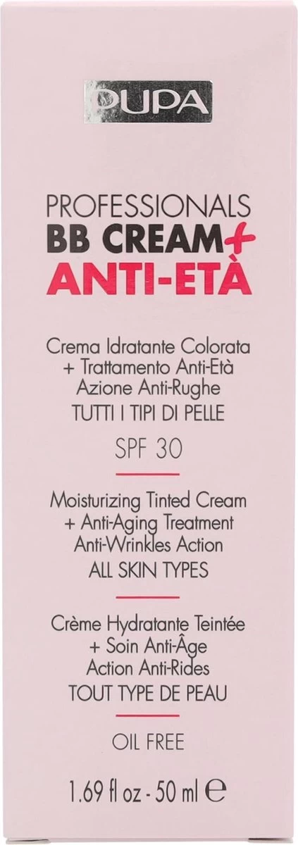 Pupa Milano Professionals BB Cream + Anti-Eta - 001 Nude 4 Pupa Milano Professionals BB Cream + Anti-Eta - 001 Nude - Afbeelding 2