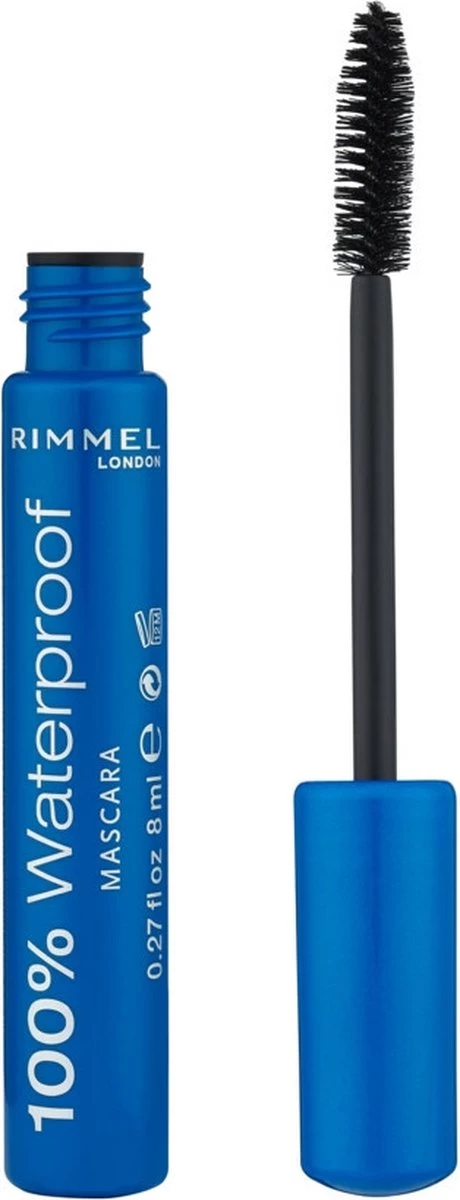 Rimmel London 100% Waterproof Mascara - 001 Black 4 Rimmel London 100% Waterproof Mascara - 001 Black - Afbeelding 2