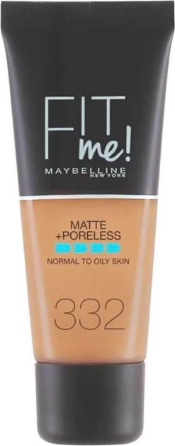 Maybelline Fit Me Matte & Poreless Foundation - 332 Golden Caramel -Cosmetic Verkoop 473x1200