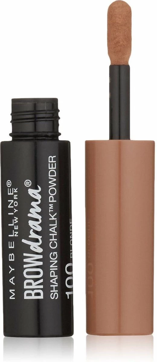 Maybelline Brow Drama Shaping Chalk Powder - 100 Blonde 4 Maybelline Brow Drama Shaping Chalk Powder - 100 Blonde - Afbeelding 2