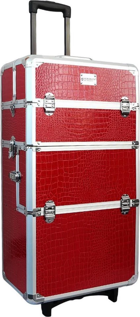 Veronica NAIL-PRODUCTS Aluminium Nagel Trolley 3 In 1 CROCO ROOD, Pedicure, Manicure. Ook Als Sinterklaas Trolley, Trolly, Koffer! 5 Veronica NAIL-PRODUCTS Aluminium Nagel Trolley 3 In 1 CROCO ROOD, Pedicure, Manicure. Ook Als Sinterklaas Trolley, Trolly, Koffer! - Afbeelding 3