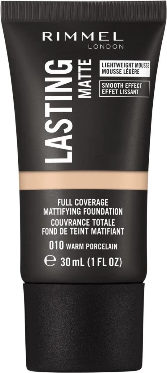 Rimmel London Lasting Matte Foundation - 010 Warm Porcelain 3 Rimmel London Lasting Matte Foundation - 010 Warm Porcelain